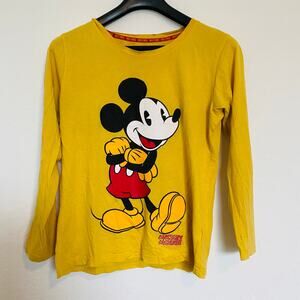 Disney Mickey Mouse Long Sleeve Top Yellow Small‎
